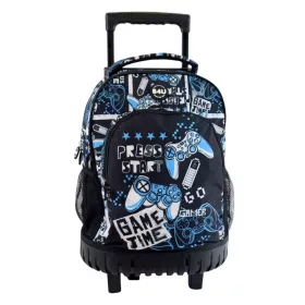   Gamer Press Start prémium gurulós iskolatáska, táska 44 cm