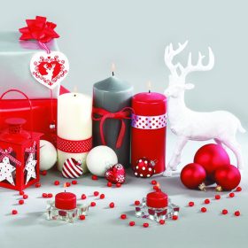 Karácsonyi Red Composition szalvéta 20 db-os 33x33 cm