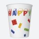 Happy Birthday Building Blocks papír pohár 8 db-os 250 ml