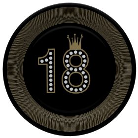   Happy Birthday 18 Hollywood Style papírtányér 8 db-os 18 cm