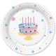 Happy Birthday Cake with Balloons papírtányér 8 db-os 18 cm