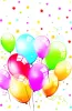 Színes Birthday Balloons papír asztalterítő 120x180 cm