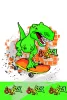 Dinoszaurusz Crazy papír asztalterítő 120x180 cm