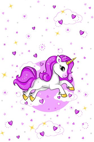 Unikornis Pink Heart papír asztalterítő 120x180 cm