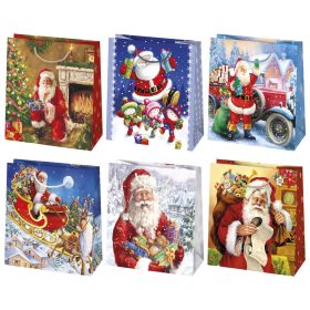   Karácsonyi Gift Giving papír ajándéktasak, ajándékzacskó 15,5x15,5x8 cm