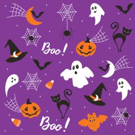 Halloween Graphics on Purple szalvéta 20 db-os 33x33 cm