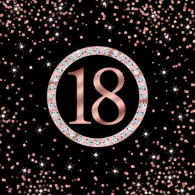 Happy Birthday 18 Rose Gold szalvéta 20 db-os 33x33 cm