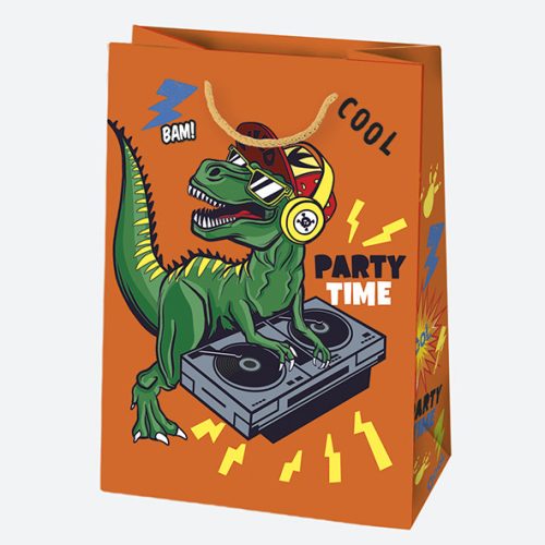 Fiús Party papír ajándéktasak, ajándékzacskó 23x32x11 cm