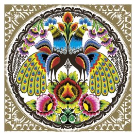 Állatos Folk Peacocks Gold szalvéta 20 db-os 33x33 cm