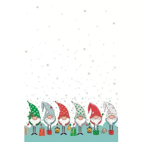 Karácsonyi Funny Gnomes papír asztalterítő 120x180 cm