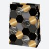Fekete Arany mintás For You papír ajándéktasak, ajándékzacskó 23x32x11 cm