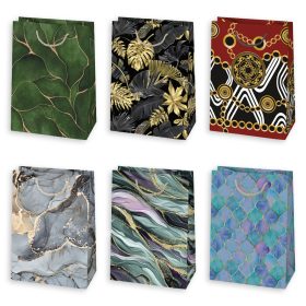   Mintás Abstract papír ajándéktasak, ajándékzacskó 23x32x11 cm