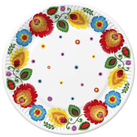 Színes Cutout papírtányér 8 db-os 22,7 cm