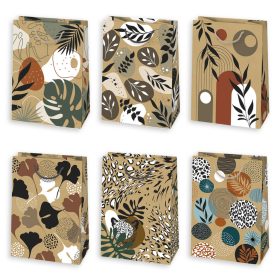   Mintás Natural papír ajándéktasak, ajándékzacskó 23x32x11 cm