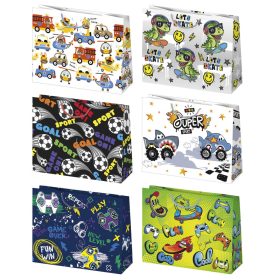   Fiús Playtime papír ajándéktasak, ajándékzacskó 30x23x10 cm