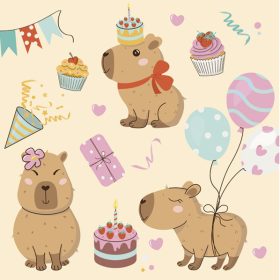 Happy Birthday Capybaras szalvéta 20 db-os 33x33 cm