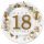 Happy Birthday 18 Gold Motifs papírtányér 8 db-os 18 cm