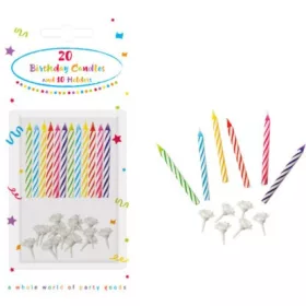 Színes Rainbow tortagyertya, gyertya szett 20 db-os