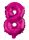 Rózsaszín Hot Pink 8-as szám fólia lufi 95 cm