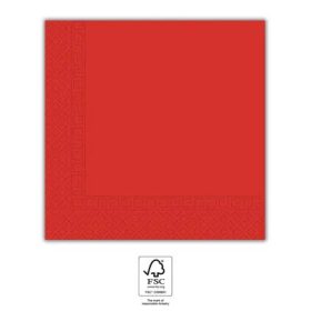 Piros Unicolour Red szalvéta 20 db-os 33x33 cm FSC
