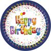Happy Birthday Multicolor papírtányér 8 db-os 20 cm FSC
