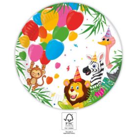 Dzsungel Balloons papírtányér 8 db-os 23 cm FSC