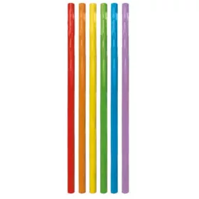 Színes Multicolor műanyag szívószál 6 db-os