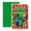 Minecraft Green party meghívó 6 db-os FSC