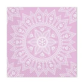 Mandala Purple White szalvéta 20 db-os, 33x33 cm FSC