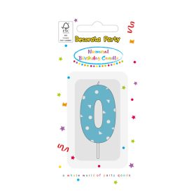Színes Light Blue 0-ás tortagyertya, számgyertya