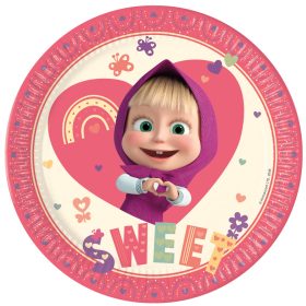   Mása és a medve Sweet Heart papírtányér 8 db-os 23 cm FSC