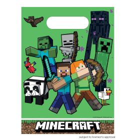   Minecraft Green műanyag ajándéktasak, ajándékzacskó 6 db-os