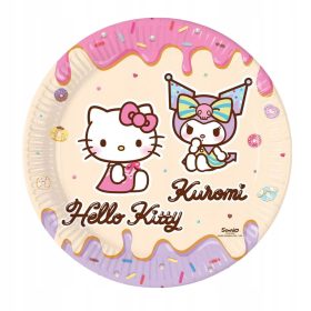 Hello Kitty Kuromi papírtányér 8 db-os 23 cm FSC