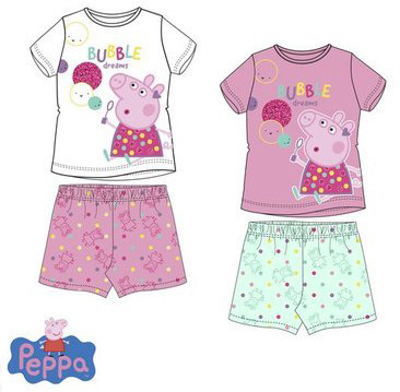 Peppa malac Bubble gyerek rövid pizsama 3 - 6 év / 98 - 116 cm