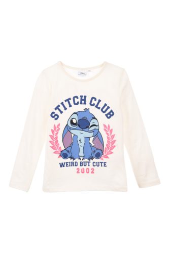 Disney Lilo és Stitch, A csillagkutya Weird White gyerek hosszú póló, felső 3 - 8 év / 98 - 128 cm