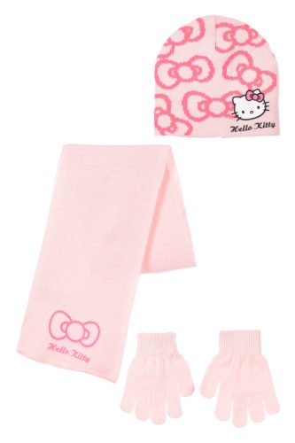 Hello Kitty Bow gyerek sapka + sál + kesztyű szett 52-54 cm