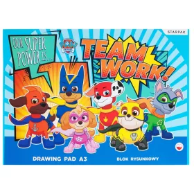   Mancs Őrjárat Team Work A/3 vázlatfüzet, rajzfüzet 20 lapos