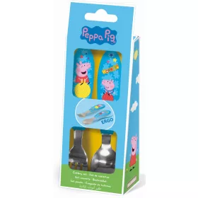   Peppa malac Hooray fém ergo evőeszköz készlet - 2 darabos
