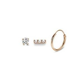 Victoria Rose gold színű fülbevaló 3 db-os