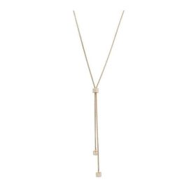 Victoria Rose gold színű fehér köves kocka nyaklánc