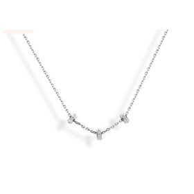 Victoria Ezüst színű fehér köves fánk nyaklánc
