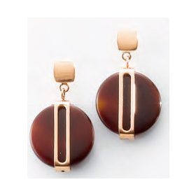 Victoria Rose gold színű barna mintás fülbevaló