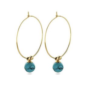 Victoria Arany színű kék gyöngyös fülbevaló