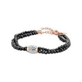 Victoria Fehér köves fekete gyöngyös karkötő