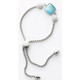 Victoria Ezüst színű kék, fehér köves karkötő