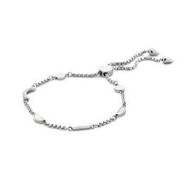 Victoria Ezüst színű fehér köves félhold karkötő