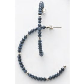 Victoria Ezüst színű kék gyöngyös fülbevaló