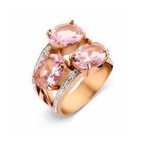   Victoria Rose gold színű fehér, rózsaszín köves gyűrű