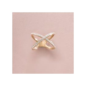 Victoria Rose gold színű fehér köves gyűrű