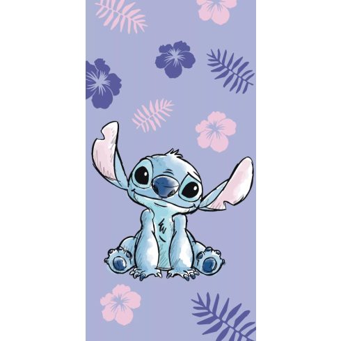 Disney Lilo és Stitch, A csillagkutya Purple fürdőlepedő, strand törölköző 70x140cm